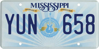 MS license plate YUN658