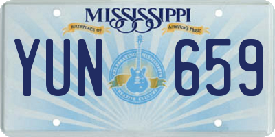 MS license plate YUN659