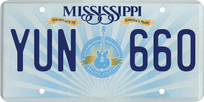 MS license plate YUN660