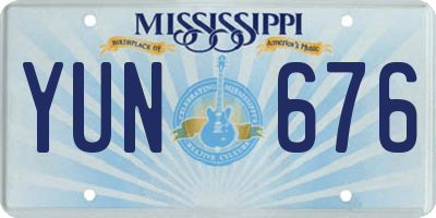 MS license plate YUN676