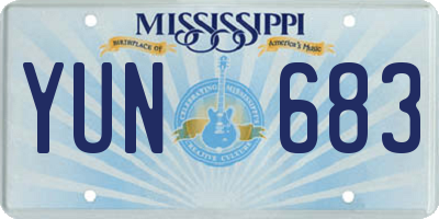 MS license plate YUN683