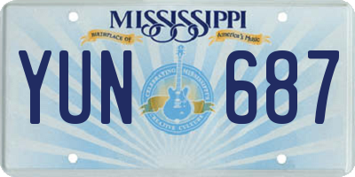 MS license plate YUN687