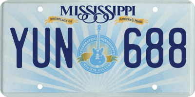 MS license plate YUN688
