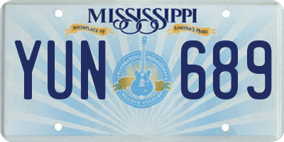 MS license plate YUN689