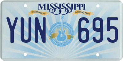 MS license plate YUN695