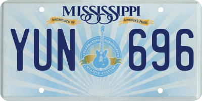 MS license plate YUN696