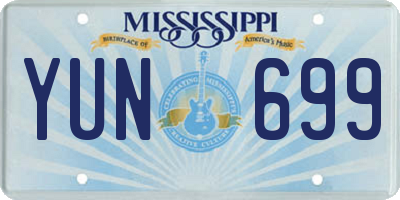 MS license plate YUN699
