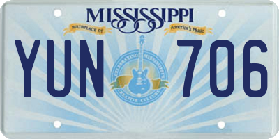 MS license plate YUN706