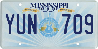 MS license plate YUN709