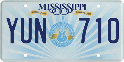 MS license plate YUN710