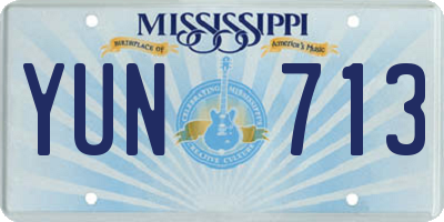 MS license plate YUN713