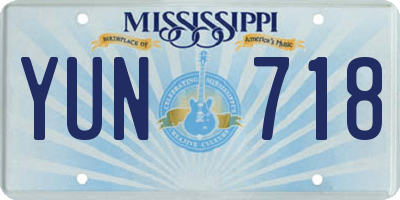 MS license plate YUN718