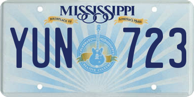 MS license plate YUN723
