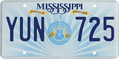 MS license plate YUN725