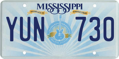 MS license plate YUN730