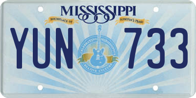 MS license plate YUN733