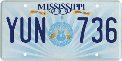 MS license plate YUN736