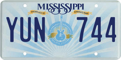 MS license plate YUN744