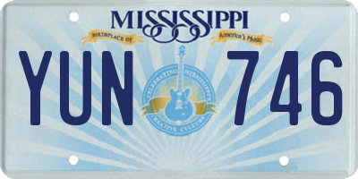 MS license plate YUN746