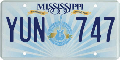 MS license plate YUN747