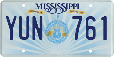 MS license plate YUN761
