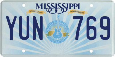 MS license plate YUN769