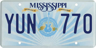 MS license plate YUN770