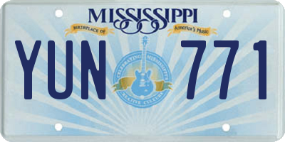 MS license plate YUN771