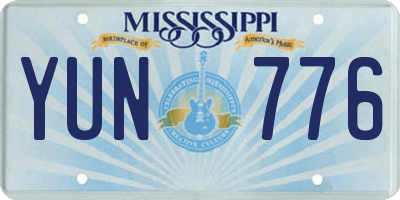 MS license plate YUN776