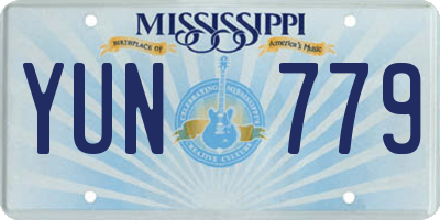 MS license plate YUN779