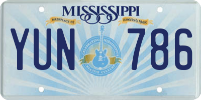 MS license plate YUN786