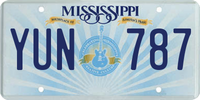 MS license plate YUN787