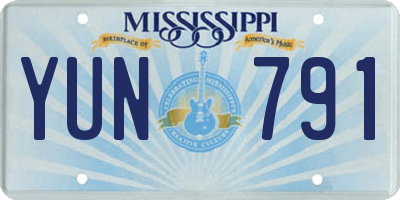 MS license plate YUN791
