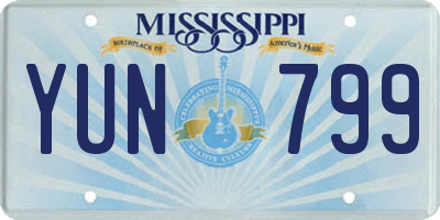 MS license plate YUN799