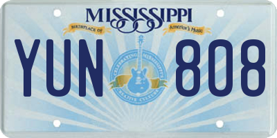 MS license plate YUN808