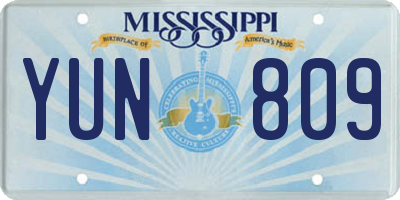 MS license plate YUN809
