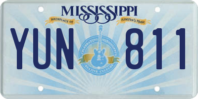 MS license plate YUN811