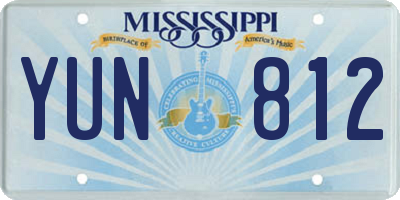 MS license plate YUN812