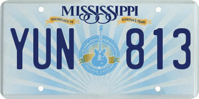 MS license plate YUN813