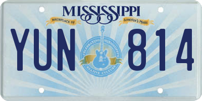 MS license plate YUN814