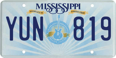 MS license plate YUN819