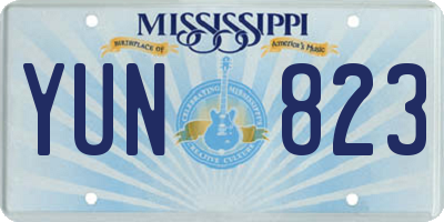 MS license plate YUN823