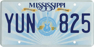MS license plate YUN825