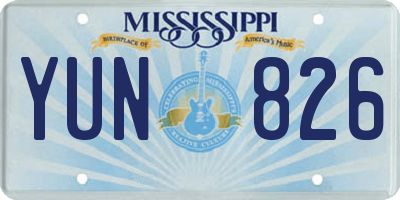 MS license plate YUN826