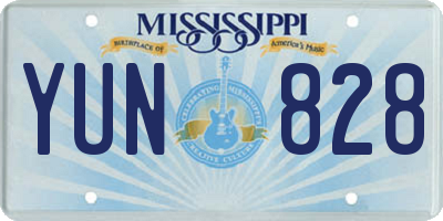 MS license plate YUN828
