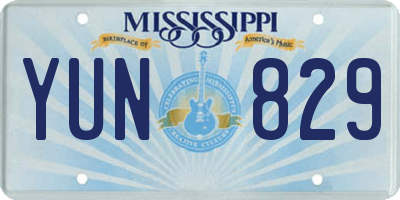 MS license plate YUN829