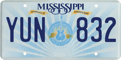 MS license plate YUN832
