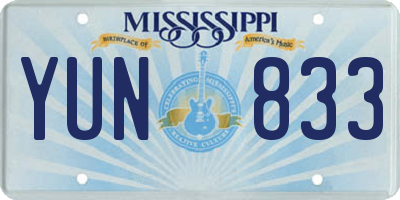 MS license plate YUN833