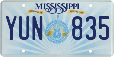 MS license plate YUN835