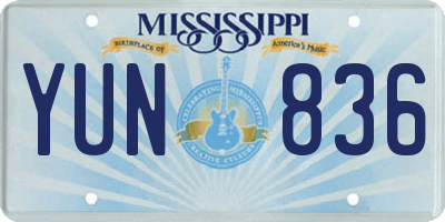 MS license plate YUN836